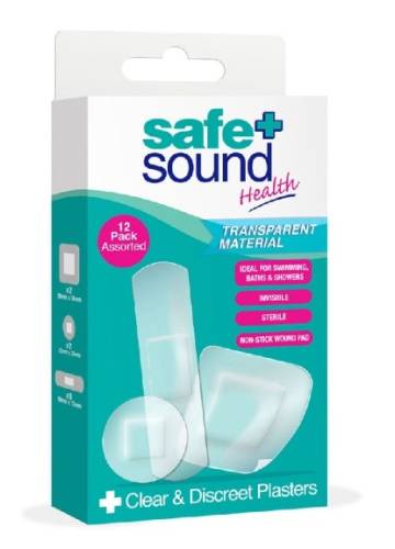 Safe + Sound Plasters Clear & Discreet 12s, .